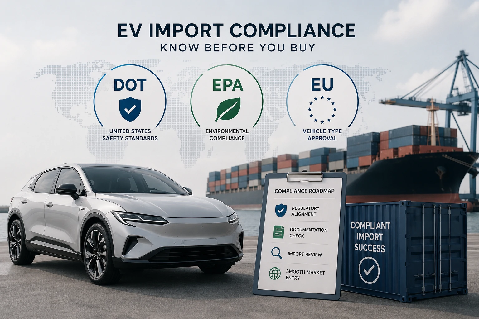 Tiêu chuẩn DOT, EPA và EU: Những điều nhà nhập khẩu xe điện phải biết trước khi mua