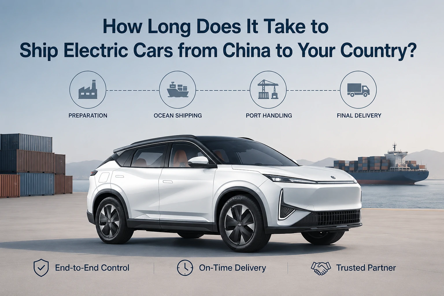Mất bao lâu để vận chuyển ô tô điện từ Trung Quốc đến nước bạn?