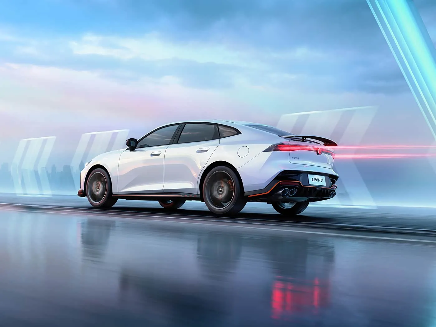 Changan UNI V Sport Edition Sedan tự động Lốp FWD R18 mới Lốp ACC Cruise Euro VI Nội thất bọc da màu tối Tay lái bên trái