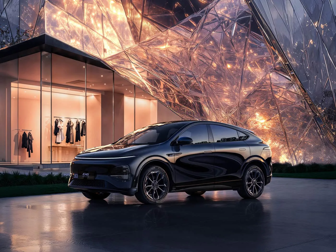 Xpeng G6 Electric Mini SUV Hộp số tự động Dẫn động 4WD với pin lithium Xe năng lượng mới Tay lái bên trái Động cơ pin nhiên liệu EV